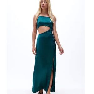 Side Cutout Satin Dress